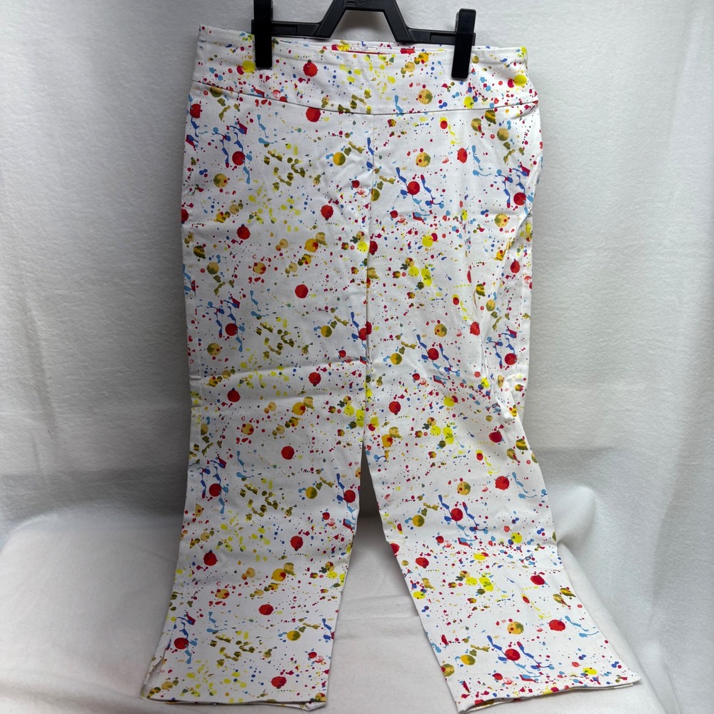 Krazy Larry Women's Size 8 Paint Splatter Pants Nylon Rayon‎ Spandex Super Cute